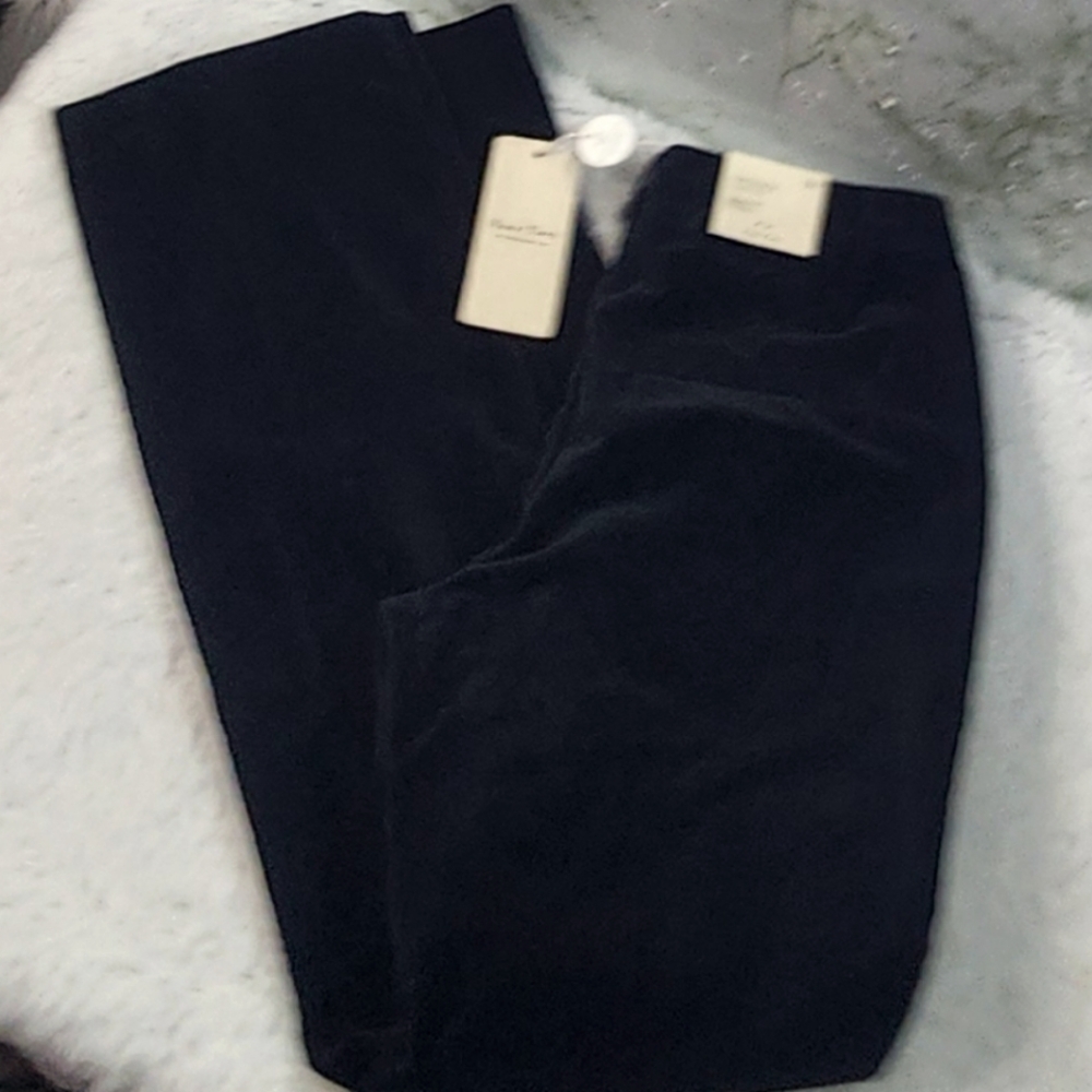 PART TWO Classic Fit Bootcut Black Velvet Pants